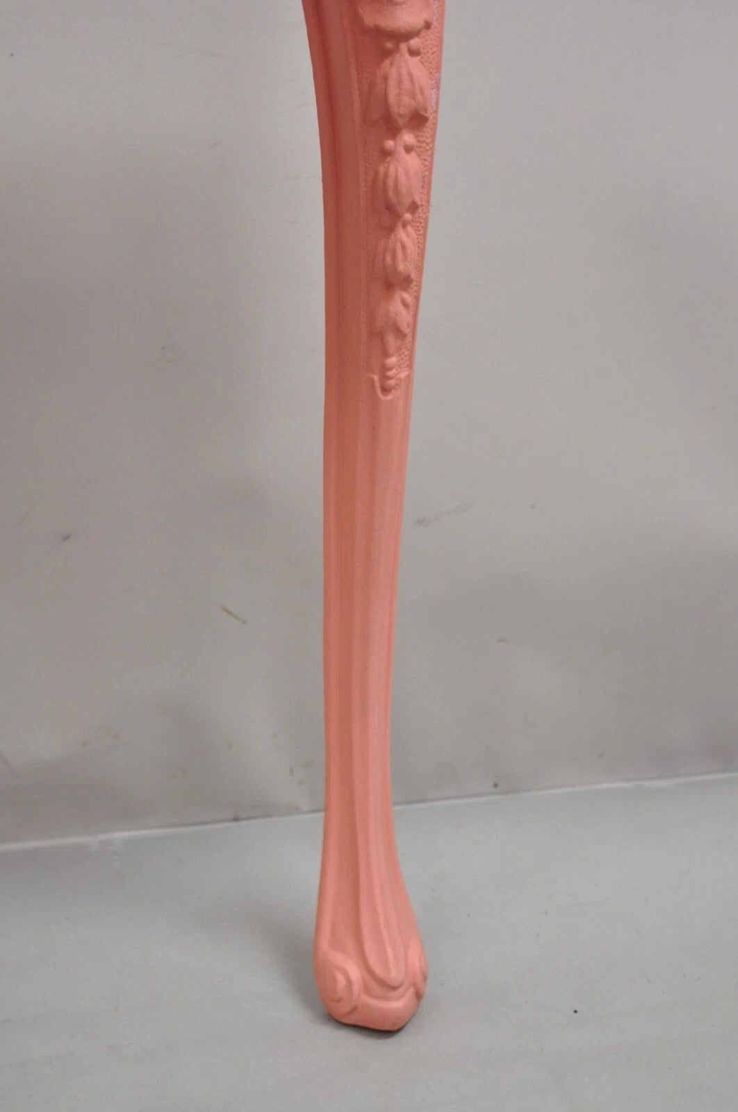 Vintage Italian Neoclassical Style Cast Aluminum Pink Demilune Console Table