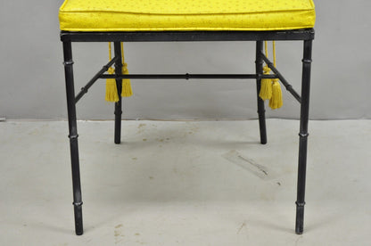 Vintage Salterini Hollywood Regency Wrought Iron Faux Bamboo Dining Chair, Set 8