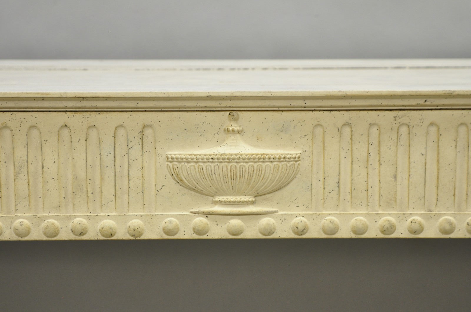 Vintage Maslow Freen English Adam Style White 3 Drawer Sideboard Console Table