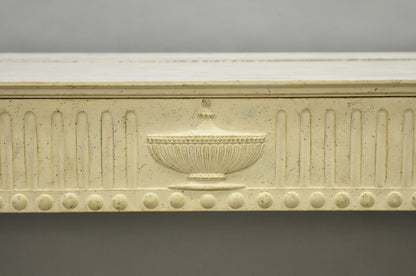 Vintage Maslow Freen English Adam Style White 3 Drawer Sideboard Console Table