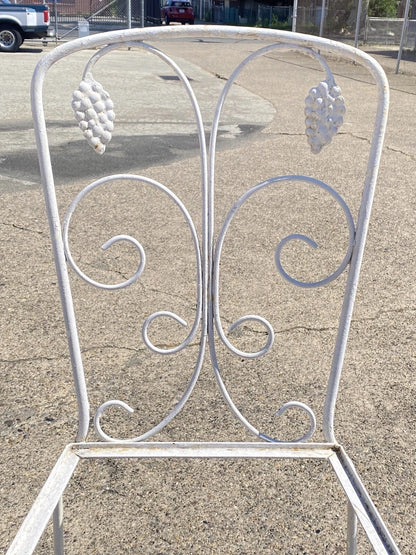 Vintage John Salterini Grapevine Wrought Iron Garden Patio Dining Set - 7 Pc Set