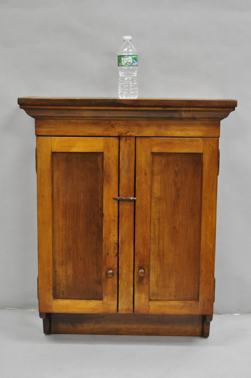 Vintage American Colonial Style Cherry Wood Wall Hanging Hutch Kitchen Cupboard
