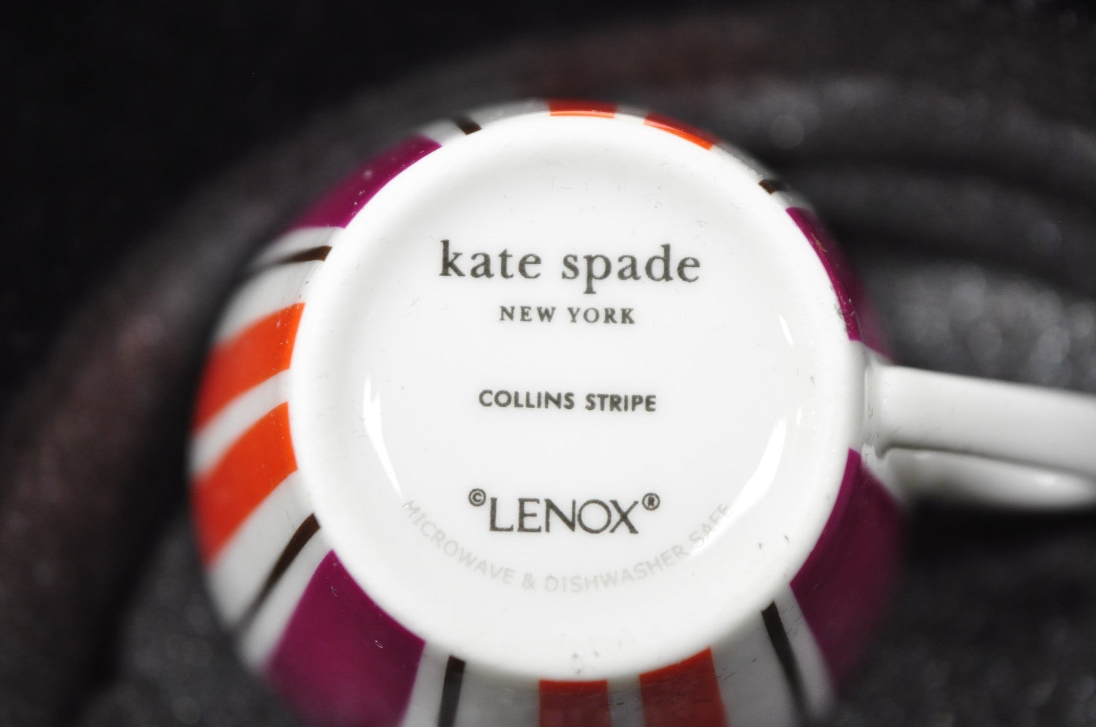 Kate Spade Lenox Collins Stripe Demitasse Espresso Cup & Saucer NIB - Set of 4