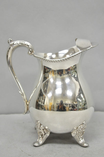 Vintage Bristol by Poole Silver Plated Bulbous Footed Ice Lip Water Pitcher
