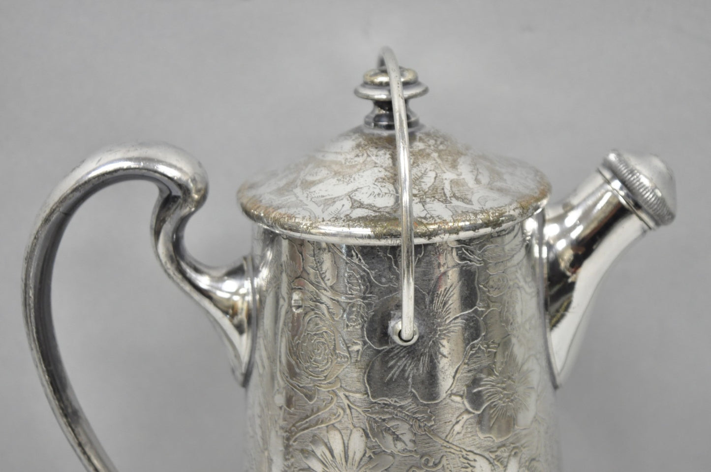 Antique Silver Plated Martini Shaker Pitcher "Tapestry" by Weidlich Brothers