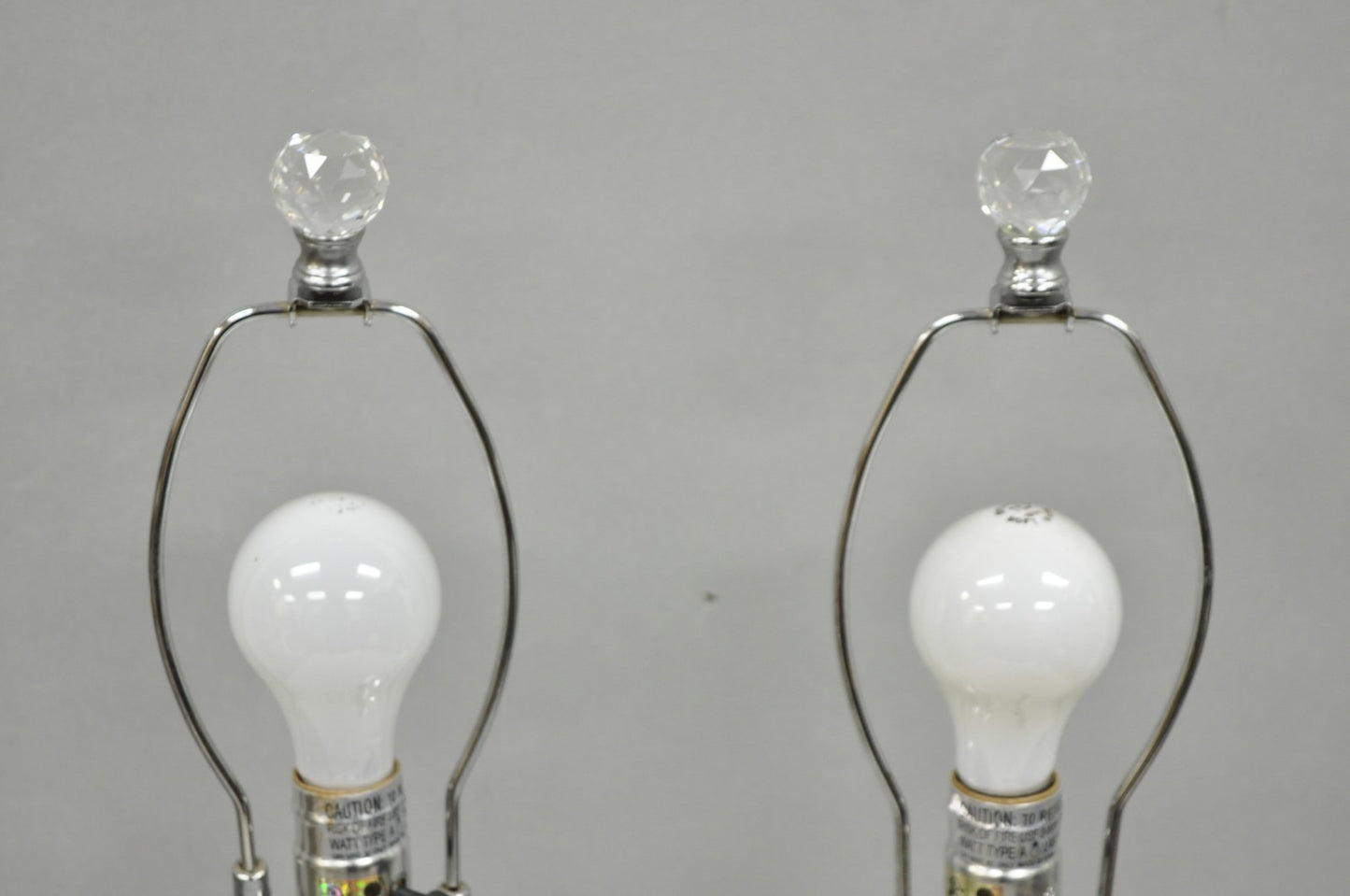 Contemporary Modern Hollywood Regency Glamorous Lead Crystal Table Lamp - a Pair