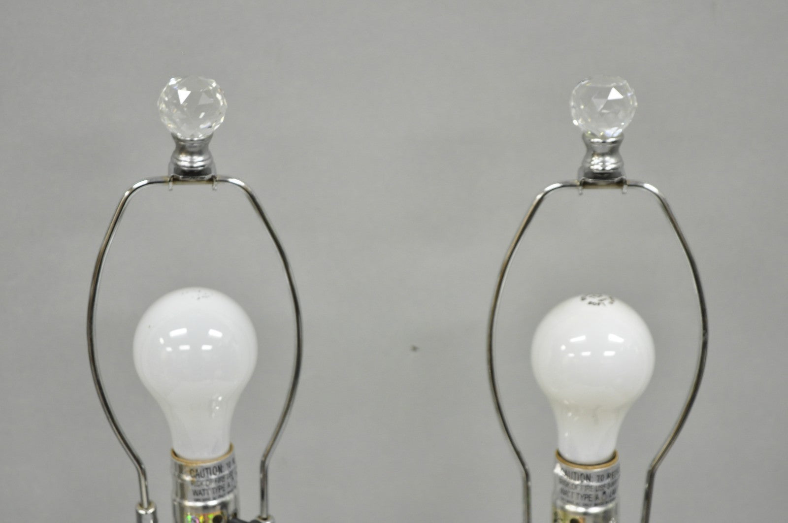 Contemporary Modern Hollywood Regency Glamorous Lead Crystal Table Lamp - a Pair