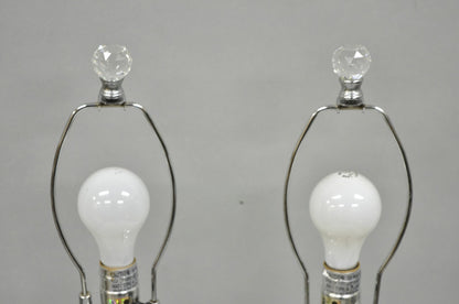 Contemporary Modern Hollywood Regency Glamorous Lead Crystal Table Lamp - a Pair