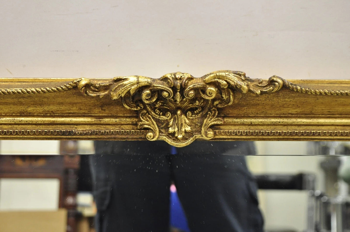 Vintage Friedman Brothers Gold French Rococo Style 45" Rectangular Wall Mirror