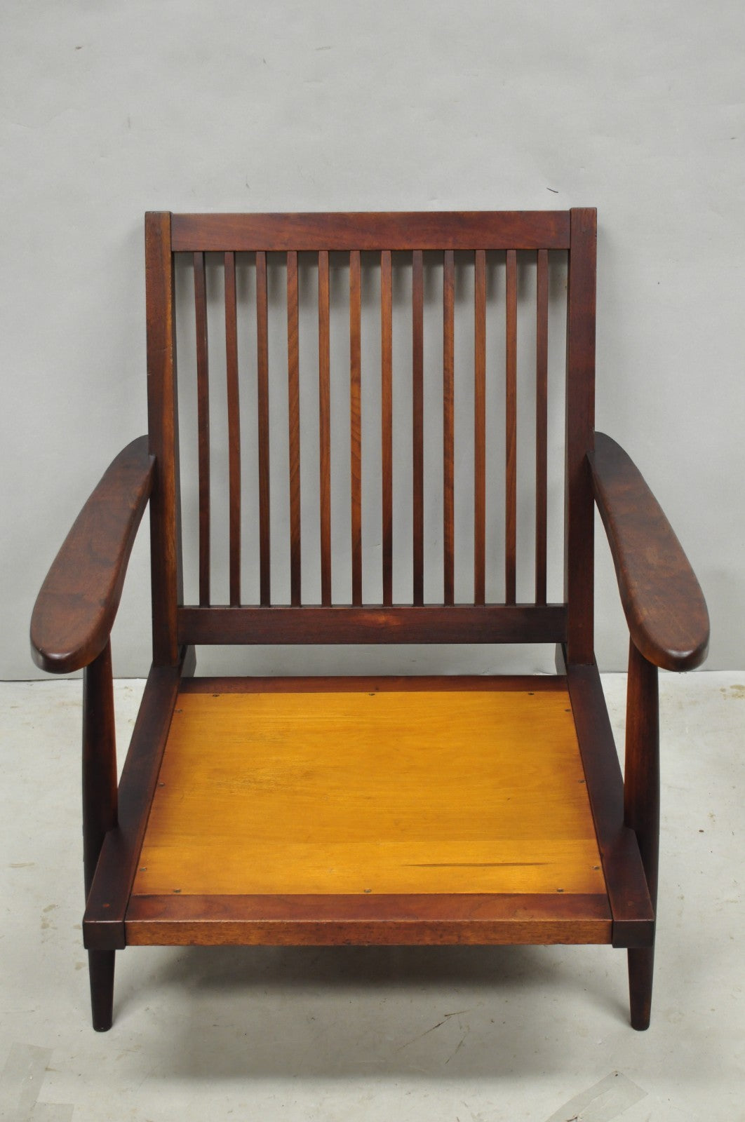 Vintage George Nakashima Spindle Back Black Walnut "Cushion" Lounge Arm Chair