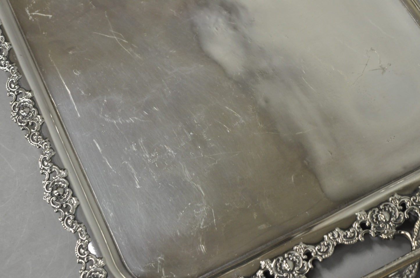 Antique Victorian Silver Plated Pierced Twin Handle Bar Serving Tray by Wilcox