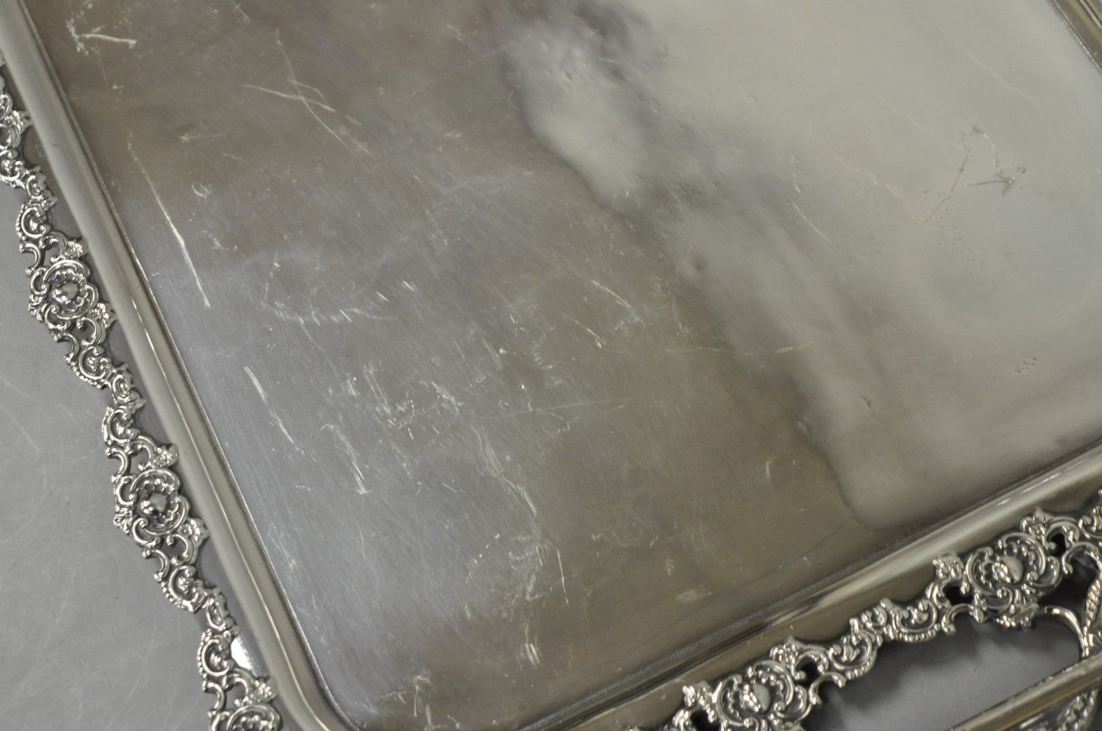 Antique Victorian Silver Plated Pierced Twin Handle Bar Serving Tray by Wilcox