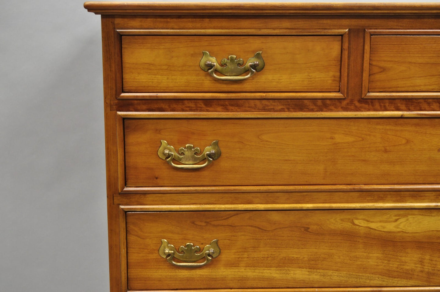 Vintage L&JG Stickley Cherry Wood Chippendale Style 6 Drawer Tall Chest Dresser