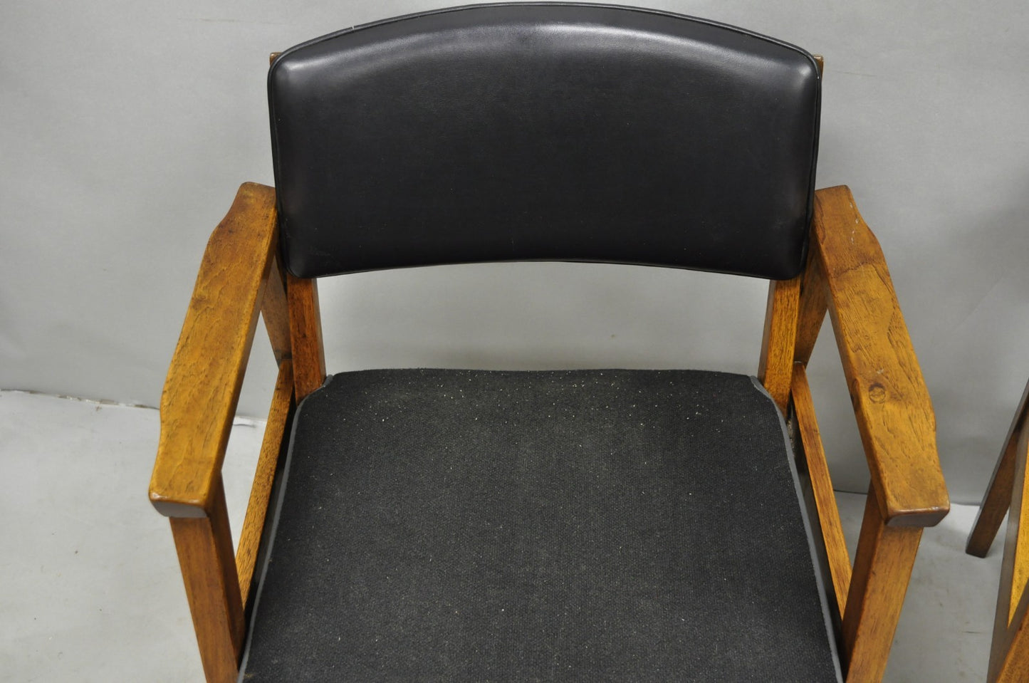 Vintage Boling Chair Co Mid Century Modern Walnut Lounge Arm Chairs (A) - Pair