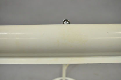 Vintage Mid Century Modern White Enamel Metal Arch Desk Lamp w/ Chrome Accents