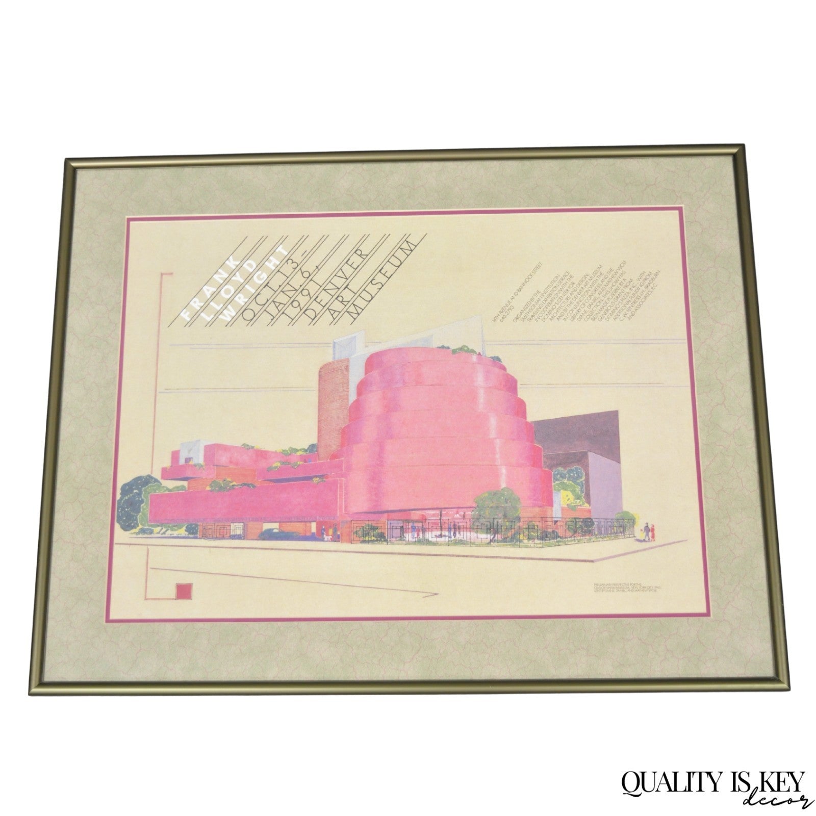 Frank Lloyd Wright Guggenheim Museum Sketch 1991 Denver Art Museum Poster Print