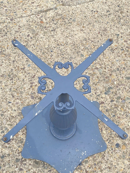 Vintage Hollywood Regency Cast Aluminum Dining Center Table Pedestal Base