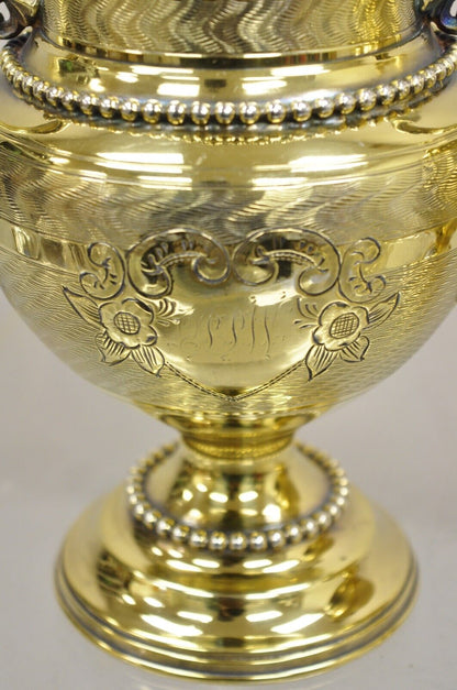 Meriden Victorian Gold Plated Ornate Tea Set w/ "PPW" Monogram - 5 Pc Set