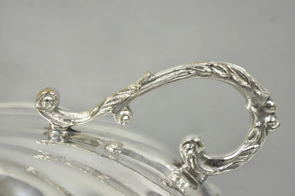 Vintage Regency Style Silver Plated Clam Shell Hinged Warmer with Floral Handle
