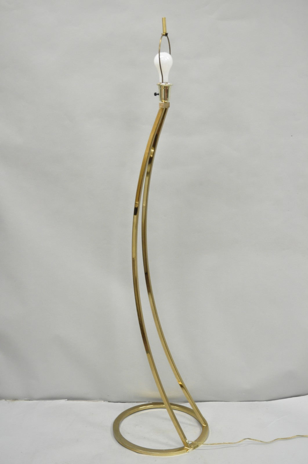 Vintage Mid Century Modern Sculptural Brass Plated Metal Floor Lamp by Clover