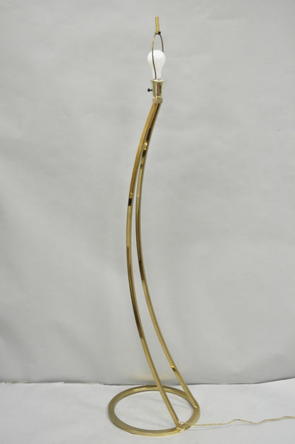 Vintage Mid Century Modern Sculptural Brass Plated Metal Floor Lamp by Clover