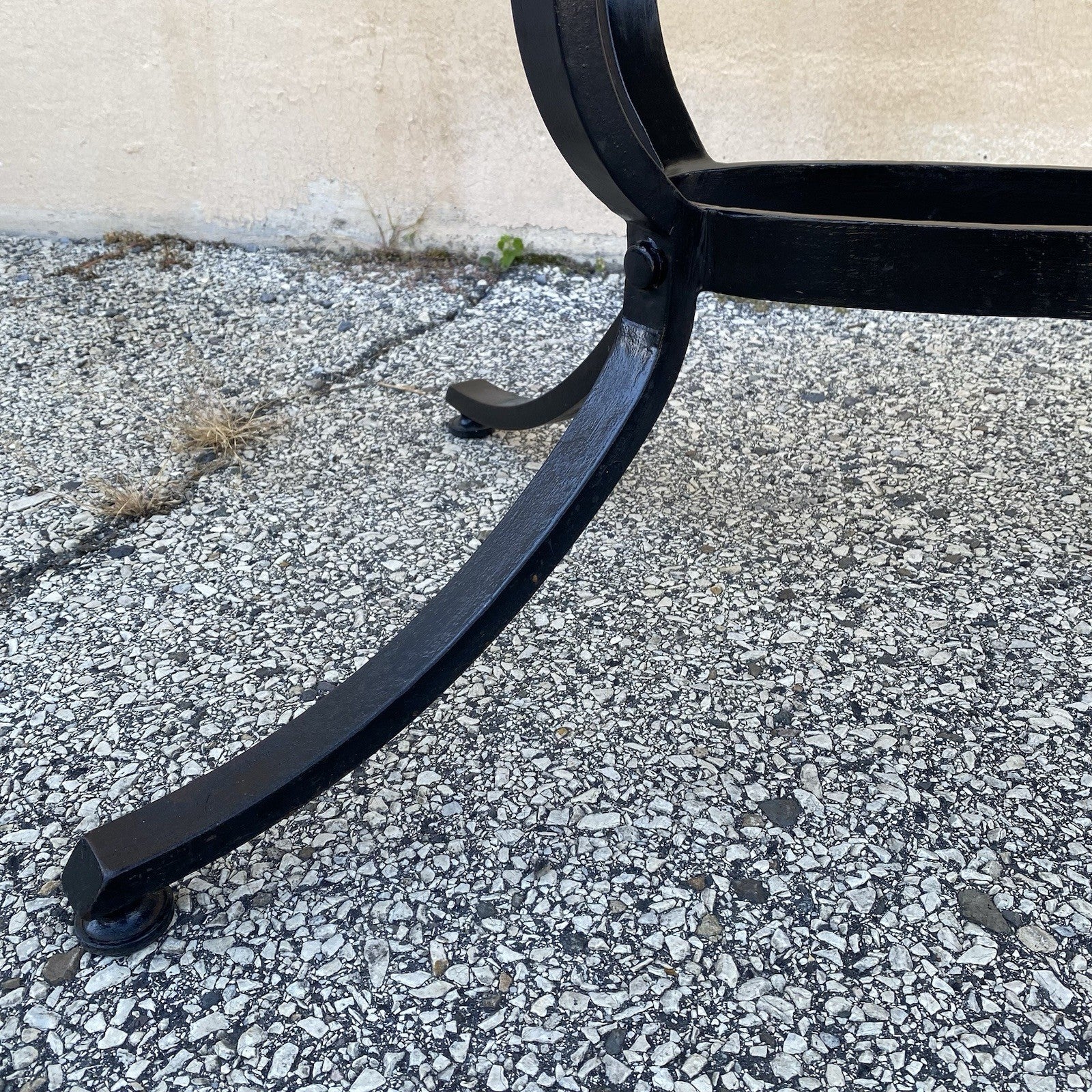 Vintage Mid Century Modern Black Iron Kitchen Dining Set 4 Chairs Table 5 Pc Set