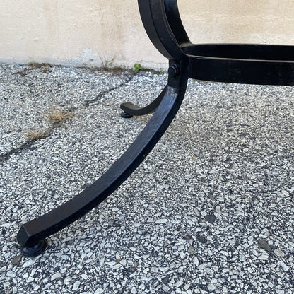 Vintage Mid Century Modern Black Iron Kitchen Dining Set 4 Chairs Table 5 Pc Set