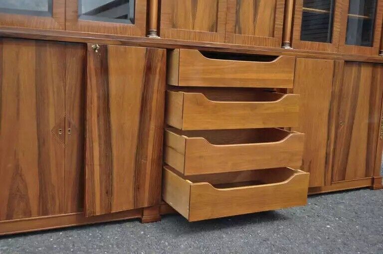 Bethehem Furn. Rosewood Neoclassical Bookcase Breakfront Entertainment Cabinet