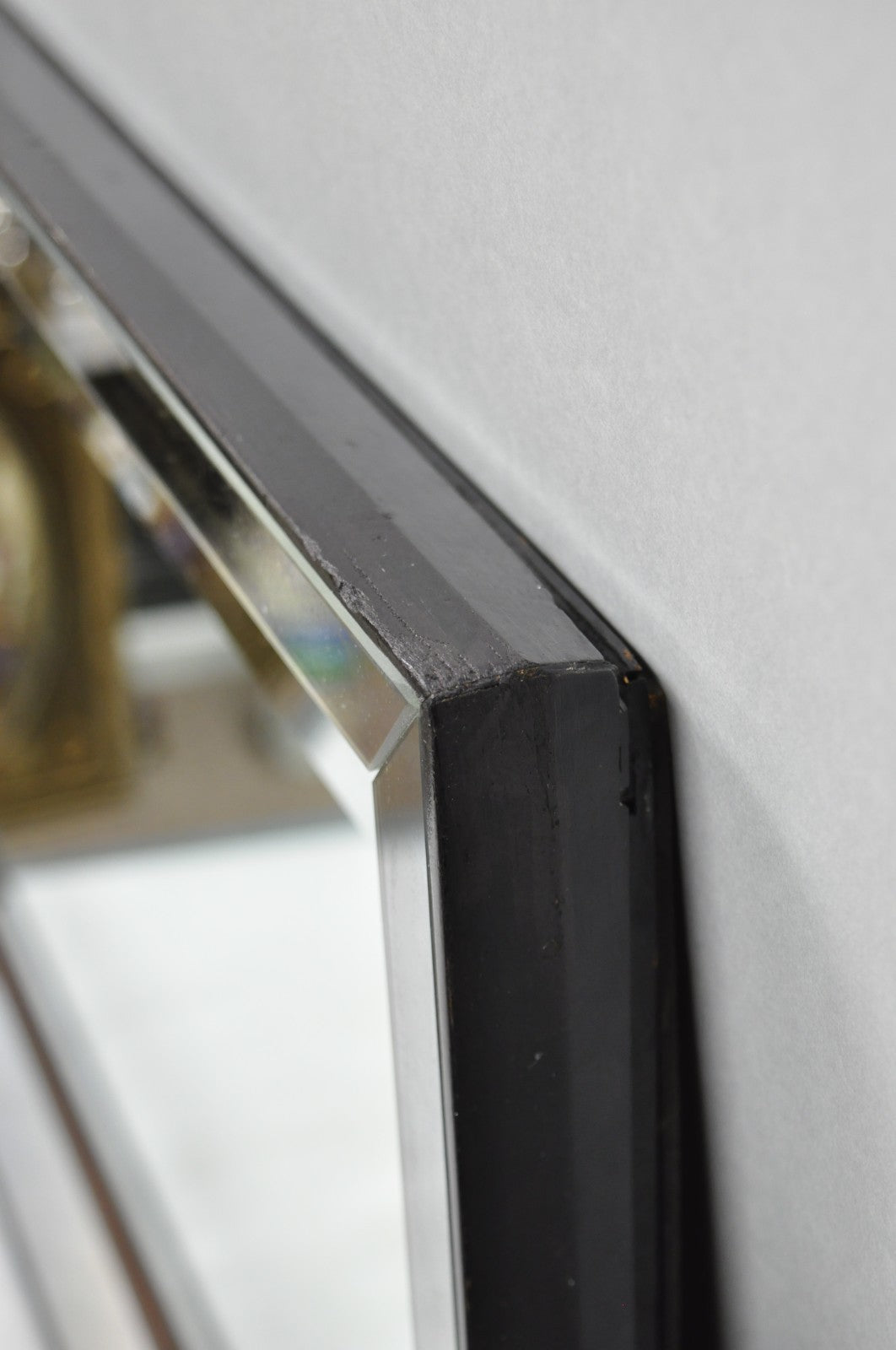 Hollywood Regency James Mont Style Verre Eglomise Smoked Glass Wall Mirror