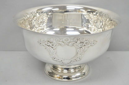 Victorian Floral Repousse Silver Plated Punch Bowl Champagne Chiller Ice Bucket