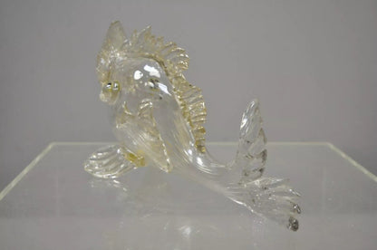 Vintage Italian Murano Hand Blown Glass Gold Fleck 12" Fish Sculpture Figure