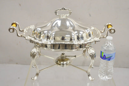 Vintage Victorian Style Silver Plated English Warmer Buffet Chaffing Dish
