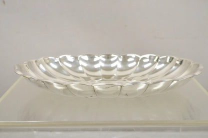 Vintage Regency Style Silver Plated Scalloped Oval Serving Platter Fruit Bowl