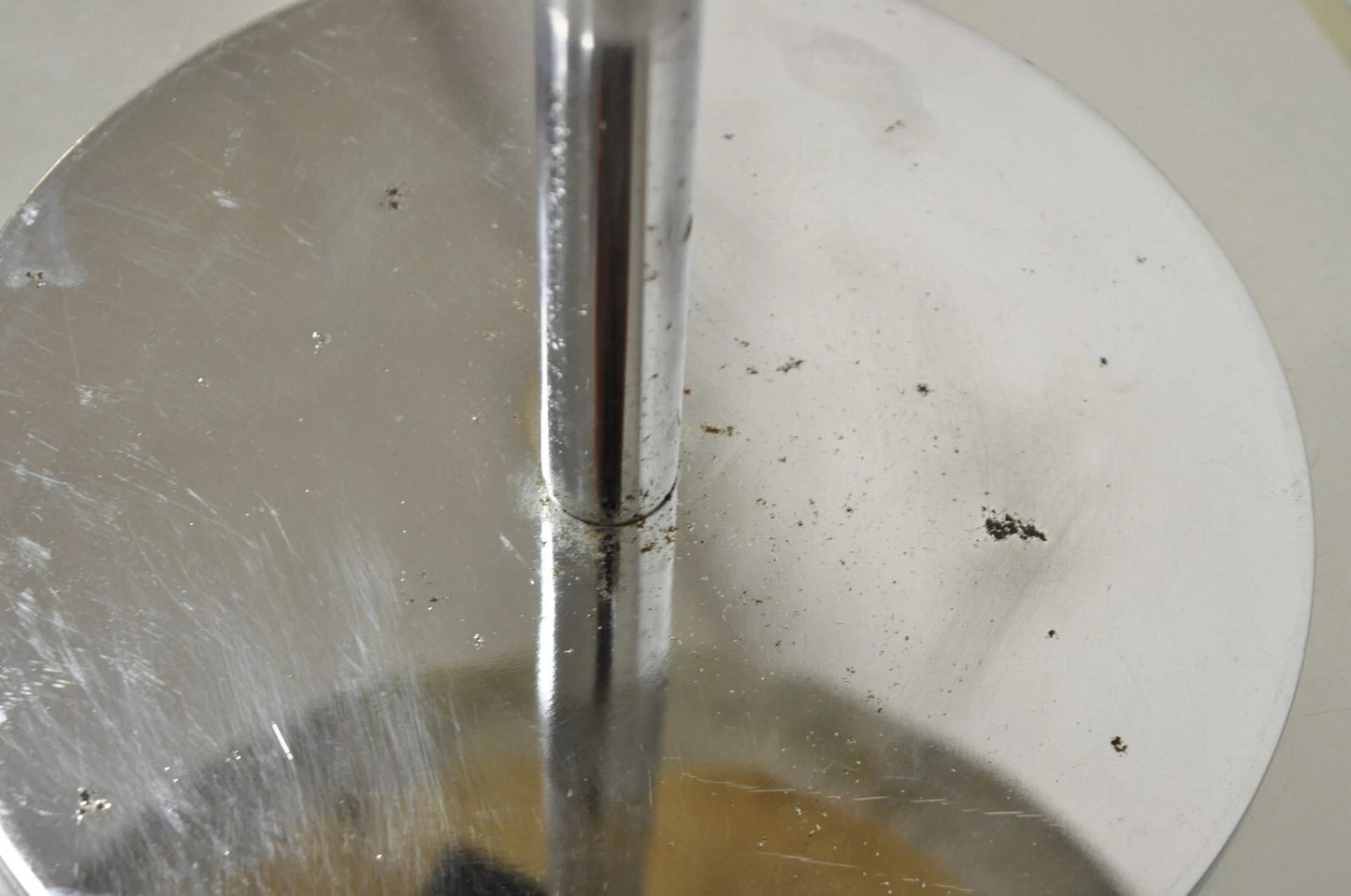 Mid Century Modern Hugh Acton Round Marble Top Chrome Lollipop Drinks Side Table