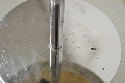 Mid Century Modern Hugh Acton Round Marble Top Chrome Lollipop Drinks Side Table