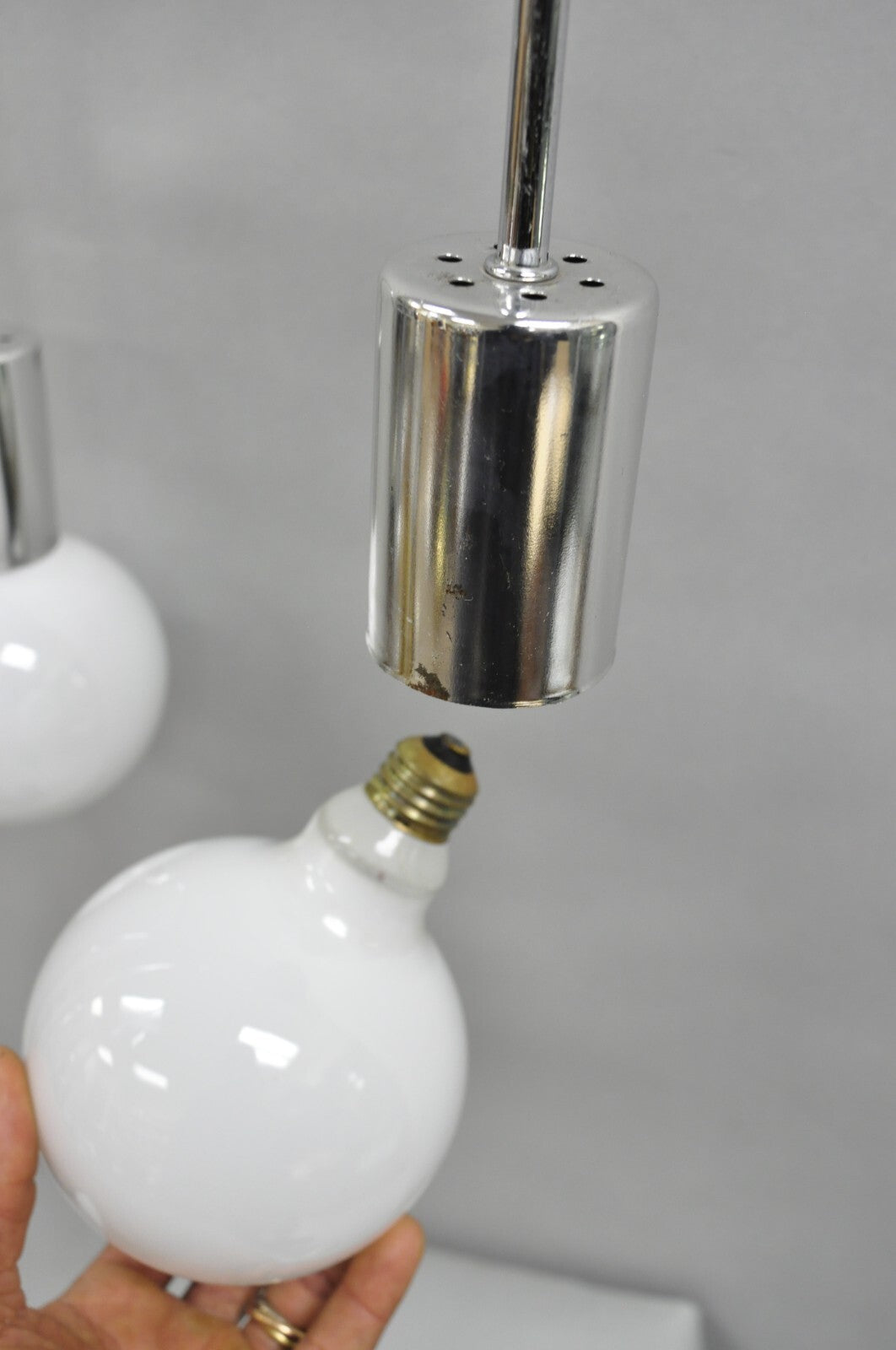 Vintage Mid Century Modern Chrome Space Age 5 Light Sculptural Table Lamp
