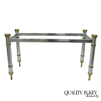 Vintage Maison Jansen Style Hollywood Regency Chrome & Brass Console Table Base