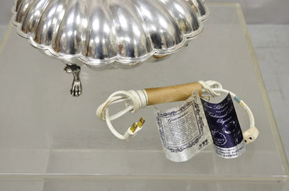 Vintage Eton Dolphin Handle Clam Shell Silver Plated Electrified Serving Warmer