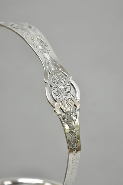 Antique Pairpoint Victorian Silver Plated Fluted Brides Flower Basket Vase