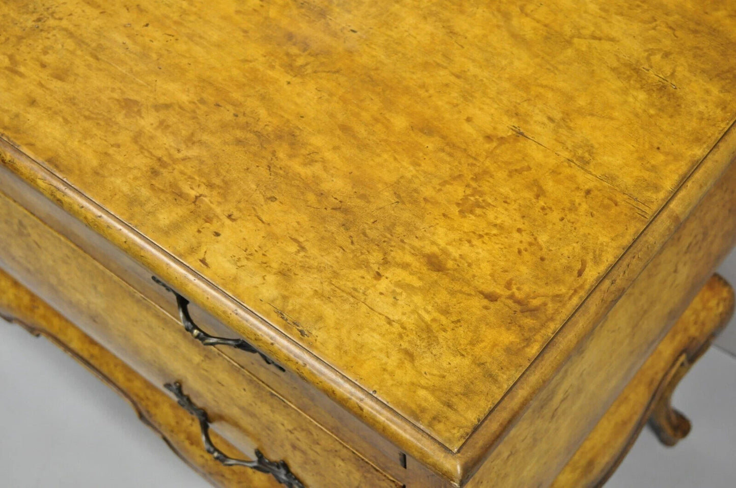 Vintage Minton Spidell French Country Provincial 2 Drawer Bombe Commode Chest