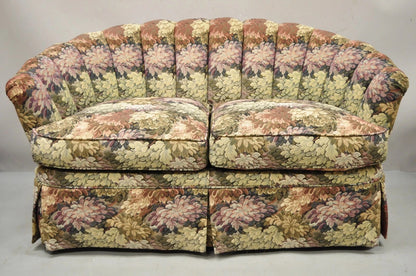 Vintage Floral Print 60" Fully Upholstered Channel Back Loveseat Sofa by Harden