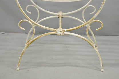Vintage Italian Regency Wrought Iron & Brass Curule X Frame Stool - a Pair