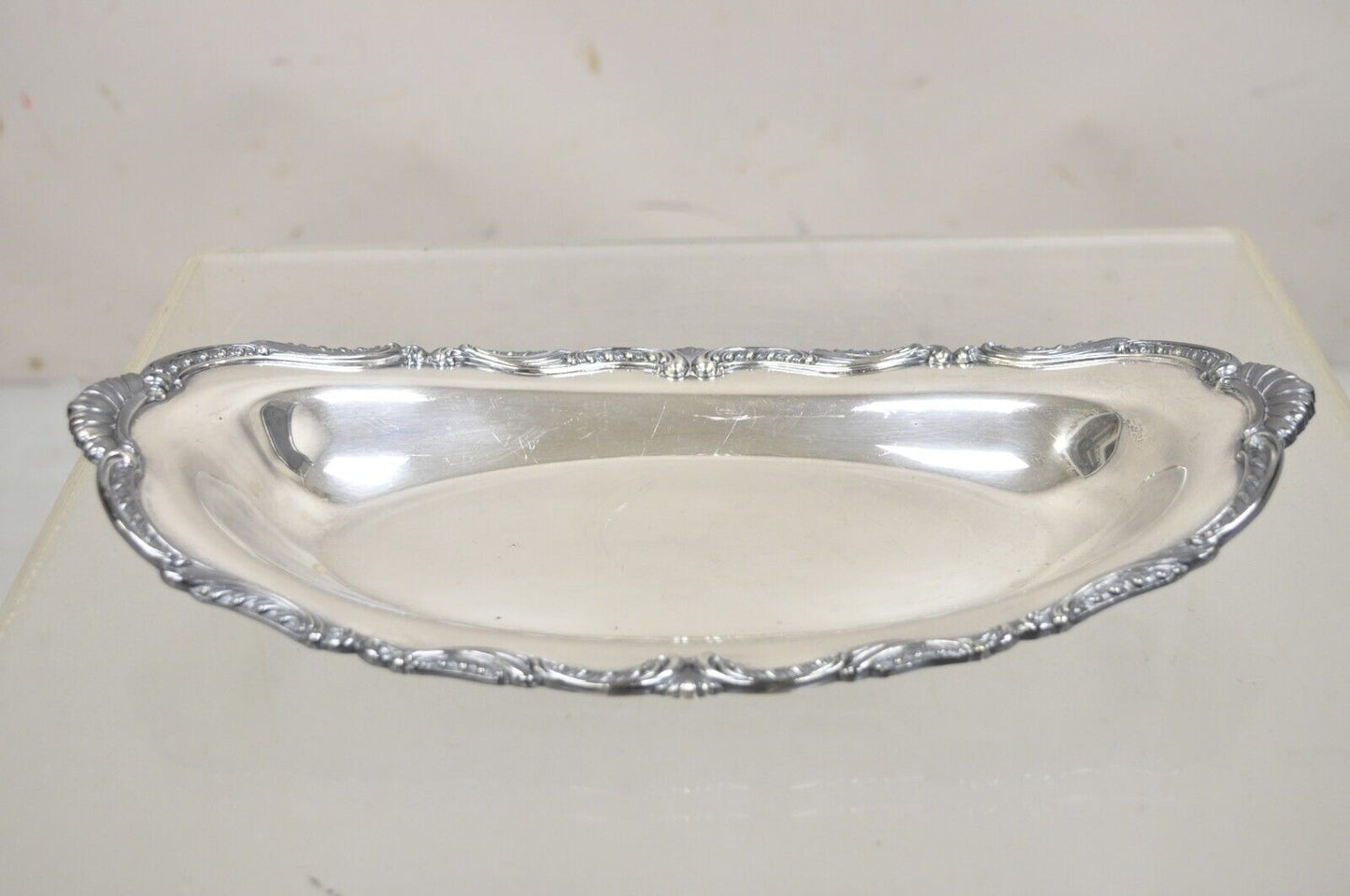 Vintage Fine Arts Silver Plate "Southern Colonial" Oval Trinket Dish Platter