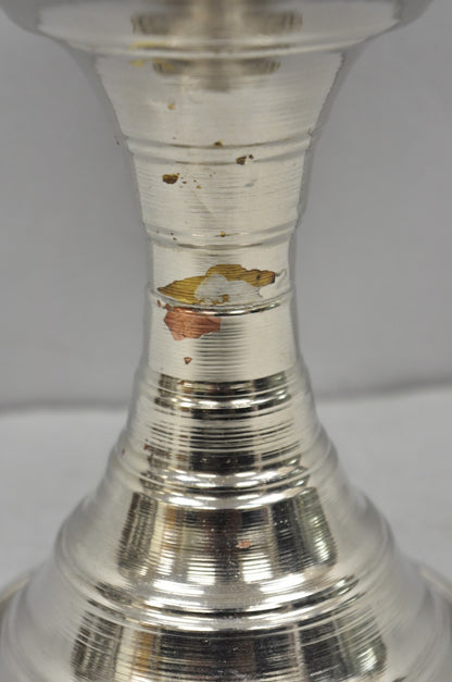 Vintage Hollywood Regency Style Silver Plated "Crown" Pedestal Candy Dish Bowl