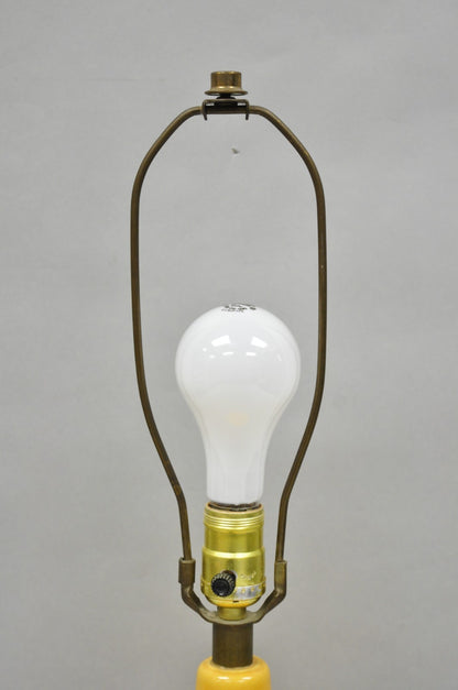 Mid Century Modern Lotte and Gunnar Bostlund Mustard Yellow Ceramic Table Lamp