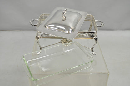 Vintage Sheffield USA Victorian Silver Plated Chafing Dish Buffet Food Warmer