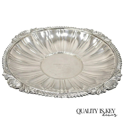Antique "Barefoot Mailman Rally 1962" Award Silver Plated Serving Platter Tray