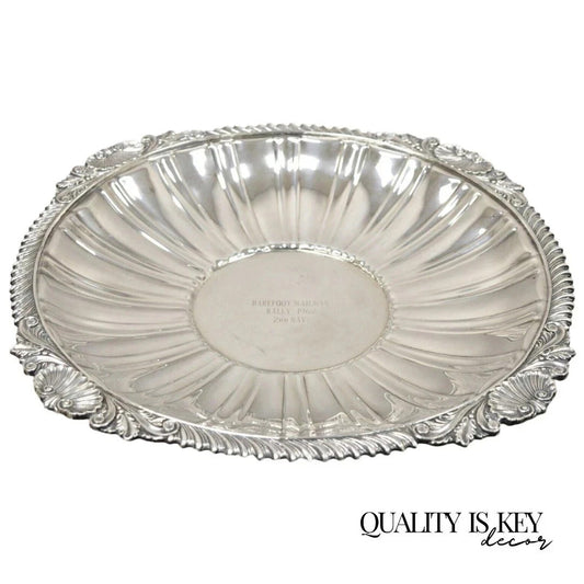 Antique "Barefoot Mailman Rally 1962" Award Silver Plated Serving Platter Tray