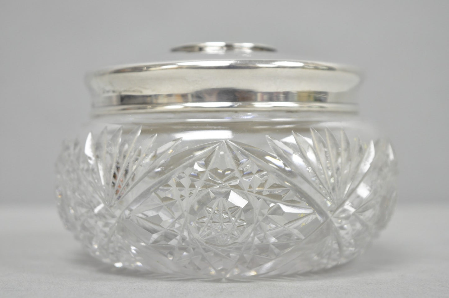 Antique Victorian Sterling Silver Crystal Glass Vanity Hair Receiver "N" Mono