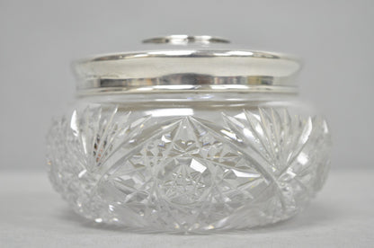 Antique Victorian Sterling Silver Crystal Glass Vanity Hair Receiver "N" Mono